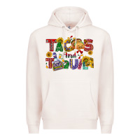 Pale Pink Tacos and tequila Premium Hoodie - NancyCooperArtShop