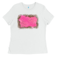 White gemstone pink leopard background Ladies Tee - JahusDesignShop