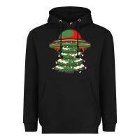 Black Ufo Christmas Pine Tree Heavyweight Hoodie - Bettercallsaul