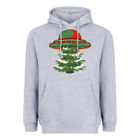 Heather Grey Ufo Christmas Pine Tree Heavyweight Hoodie - Bettercallsaul