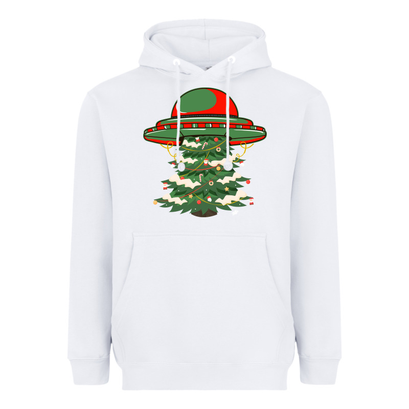Ufo Christmas Pine Tree Heavyweight Hoodie by Bettercallsaul | Teevron