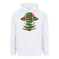 White Ufo Christmas Pine Tree Heavyweight Hoodie - Bettercallsaul