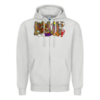 Dove Grey Mardi Gras love dog paw Zipper Hoodie - BundleAndBundleShop