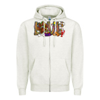 Oatmeal Heather Mardi Gras love dog paw Zipper Hoodie - BundleAndBundleShop
