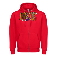 Red Mardi Gras love dog paw Zipper Hoodie - BundleAndBundleShop
