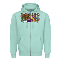 Seafoam Mardi Gras love dog paw Zipper Hoodie - BundleAndBundleShop