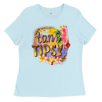Baby Blue tan tipsy summer Ladies Tee - texasbilliewilder