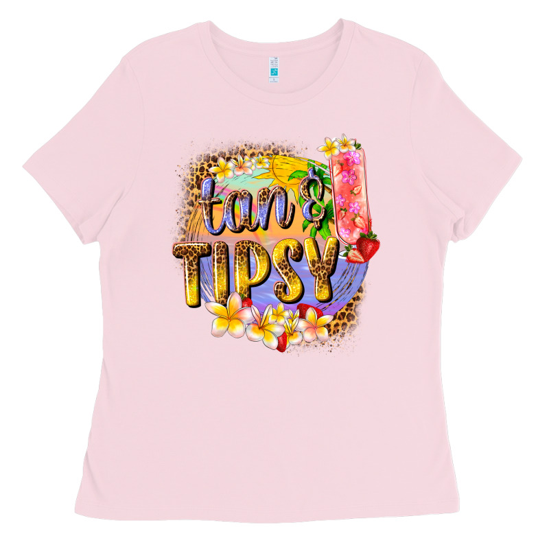 Tan Tipsy Summer Ladies Tee by texasbilliewilder | Teevron
