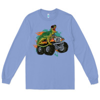 Colony Blue monster truck and t rex dinosaur Long Sleeve Tee - MaliasSmallBusiness