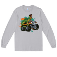 Moon Dust monster truck and t rex dinosaur Long Sleeve Tee - MaliasSmallBusiness