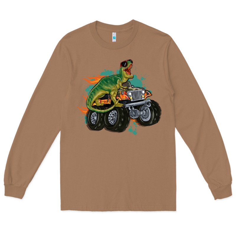 Monster Truck And T Rex Dinosaur Long Sleeve Tee by MaliasSmallBusiness | Teevron