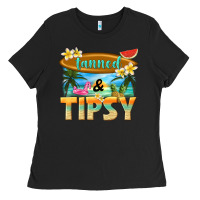 Black tanned and tipsy Ladies Tee - texasbilliewilder