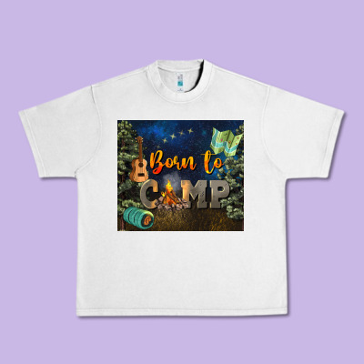 Born To Camp Urban Heavy Tee Designed By Nancycooperartshop