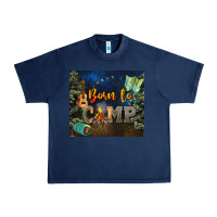 Navy born to camp Urban Heavy Tee - NancyCooperArtShop