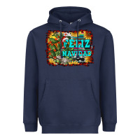 Navy feliz navidad Heavyweight Hoodie - RanaPortraitStore