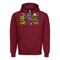 Burgundy Mardi Gras nurse Zipper Hoodie - BundleAndBundleShop