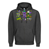 Charcoal Heather Mardi Gras nurse Zipper Hoodie - BundleAndBundleShop