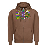 Chestnut Mardi Gras nurse Zipper Hoodie - BundleAndBundleShop