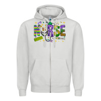 Dove Grey Mardi Gras nurse Zipper Hoodie - BundleAndBundleShop