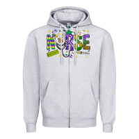 Heather Grey Mardi Gras nurse Zipper Hoodie - BundleAndBundleShop