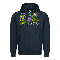 Navy Mardi Gras nurse Zipper Hoodie - BundleAndBundleShop