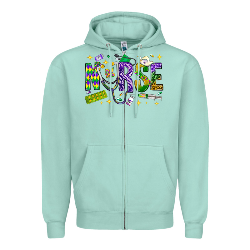 Mardi Gras Nurse Zipper Hoodie by BundleAndBundleShop | Teevron