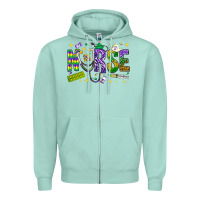 Seafoam Mardi Gras nurse Zipper Hoodie - BundleAndBundleShop
