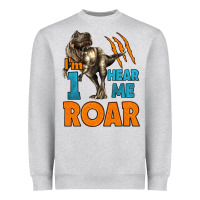 Heather Grey i'm one hear me roar dinosaur birthday Heavyweight Sweatshirt - LillyAllenDesigns