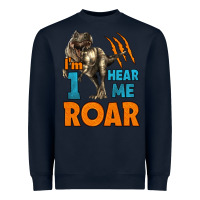 Navy i'm one hear me roar dinosaur birthday Heavyweight Sweatshirt - LillyAllenDesigns