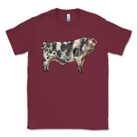 Burgundy Spotted Pig Classic Tee - LillyAllenDesigns