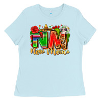 Baby Blue new mexico Ladies Tee - Zillion Design Studio