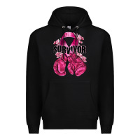 Black Survivor Breast Cancer with boxing gloves Premium Hoodie - NancyCooperArtShop