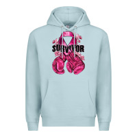 Survivor Breast Cancer With Boxing Gloves Premium Hoodie | Teevron