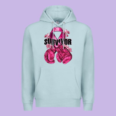 Survivor Breast Cancer With Boxing Gloves Premium Hoodie Designed By Nancycooperartshop