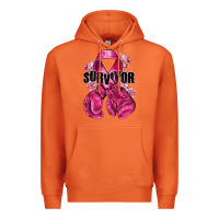 Carrot Survivor Breast Cancer with boxing gloves Premium Hoodie - NancyCooperArtShop