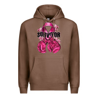 Chestnut Survivor Breast Cancer with boxing gloves Premium Hoodie - NancyCooperArtShop