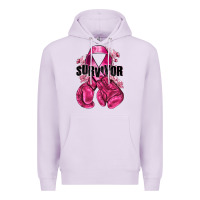 Lilac Survivor Breast Cancer with boxing gloves Premium Hoodie - NancyCooperArtShop
