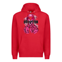 Red Survivor Breast Cancer with boxing gloves Premium Hoodie - NancyCooperArtShop