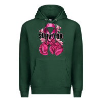 Sports Green Survivor Breast Cancer with boxing gloves Premium Hoodie - NancyCooperArtShop