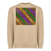 Mardi Gras Leopard Glitter Bead Heavyweight Sweatshirt | Teevron