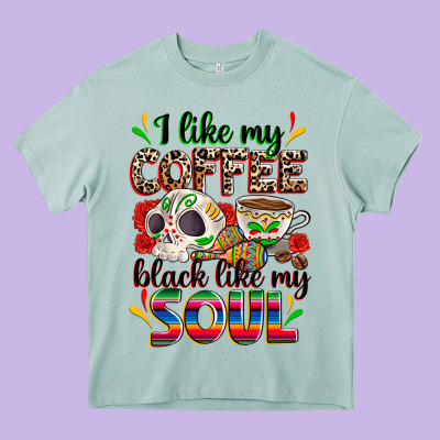 I Like My Coffee Black Like My Soul Heavy Core Tee Designed By Zillion Design Studio