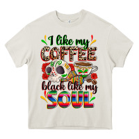 Cream i like my coffee black like my soul Heavy Core Tee - Zillion Design Studio