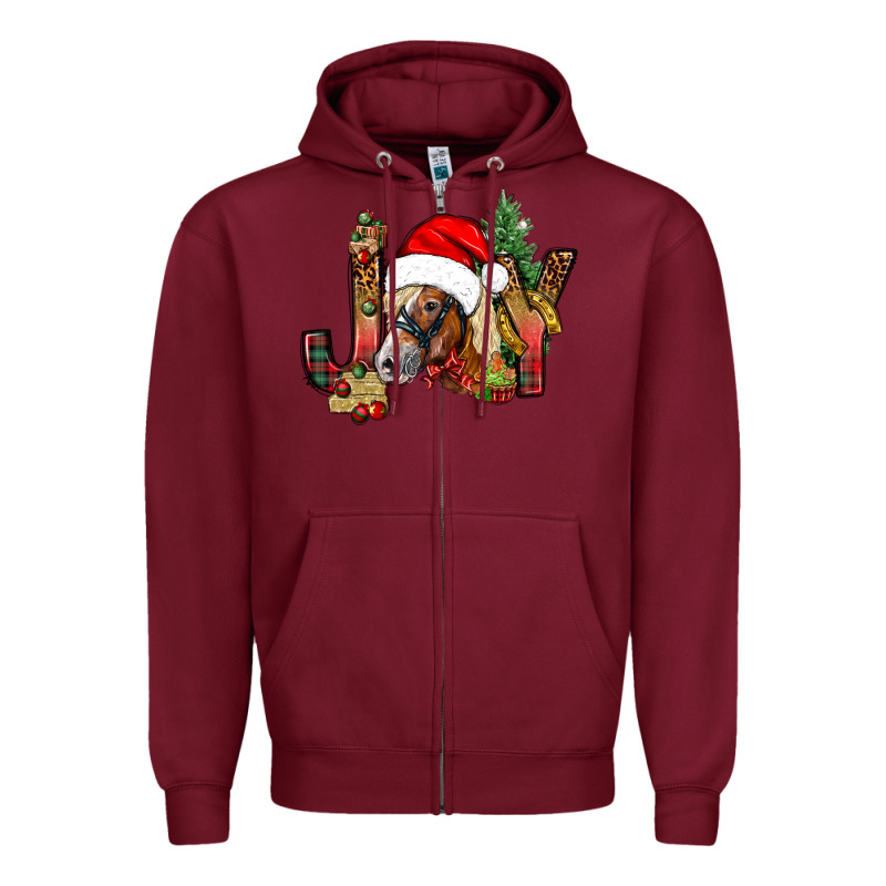 Joy Christmas With Horse Bbs Zipper Hoodie by BundleAndBundleShop | Teevron