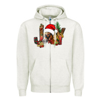 Oatmeal Heather joy christmas with horse bbs Zipper Hoodie - BundleAndBundleShop