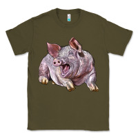 Army Green Landrace Pig Classic Tee - LillyAllenDesigns
