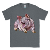 Charcoal Heather Landrace Pig Classic Tee - LillyAllenDesigns