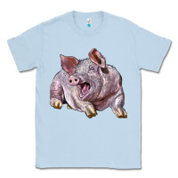 Dusty Blue Landrace Pig Classic Tee - LillyAllenDesigns