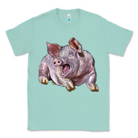Seafoam Landrace Pig Classic Tee - LillyAllenDesigns