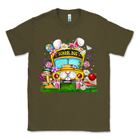Army Green Easter School Bus Classic Tee - CowhideDigitalArt