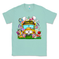Seafoam Easter School Bus Classic Tee - CowhideDigitalArt